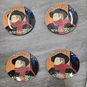 Sango Cabaret 95 4870 Oval Salad Dessert Stonewear Plates Set Of 4